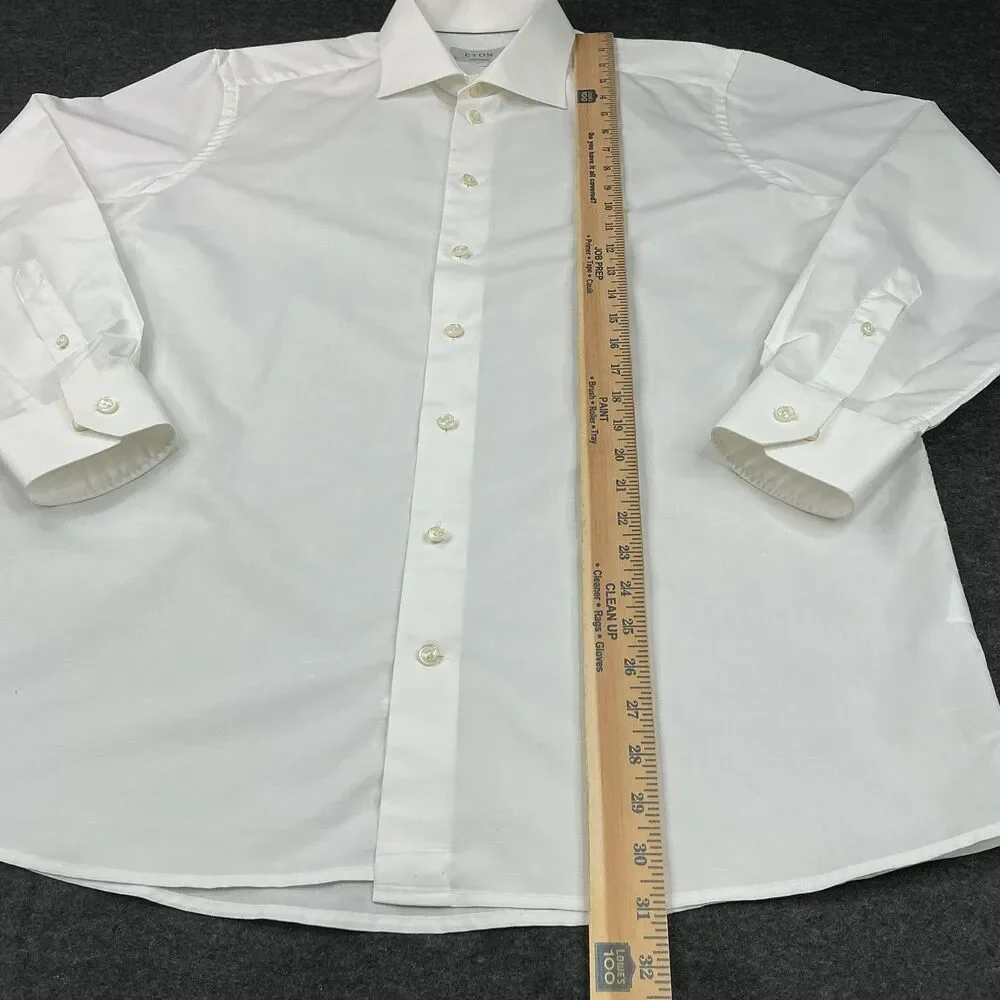ETON Dress Shirt sz XL 43 17 White Button Up Contemporary Fit Long Sleeve Luxury